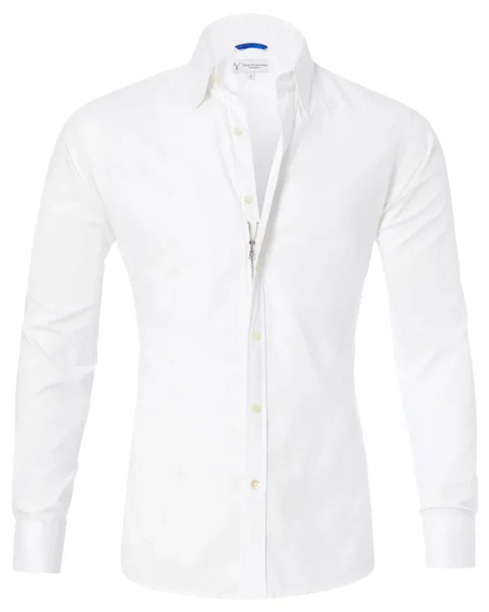 Long sleeve shirt with zip fastening