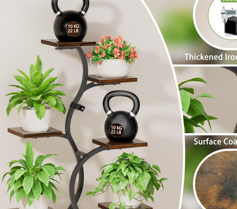 Metal Ironwood Indoor Plant Stand With Grow Lightsperfect For Indoor Gardening