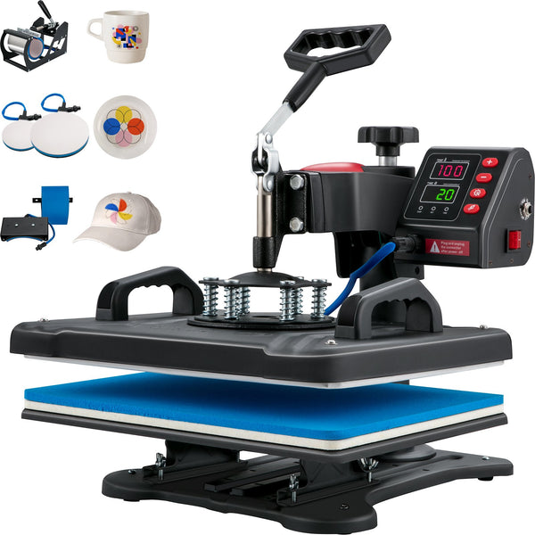 Transferpresse 5 In 1 Wärmepresse Maschine 29 X 38 Cm Klappschalen-Sublimations-Transferdrucker Schnelles Aufheizen Digitale Präzision
