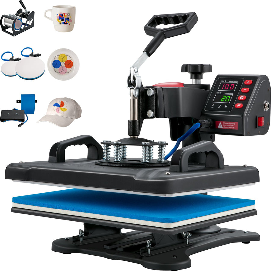 Transferpresse 5 In 1 Wärmepresse Maschine 29 X 38 Cm Klappschalen-Sublimations-Transferdrucker Schnelles Aufheizen Digitale Präzision