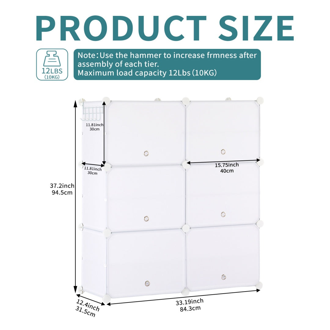 Shoe Rack Storage Cabinet, 8-layer Shoe Storage Cabinet With Door, Stackable And Detachable Shoe Storage Cabinet