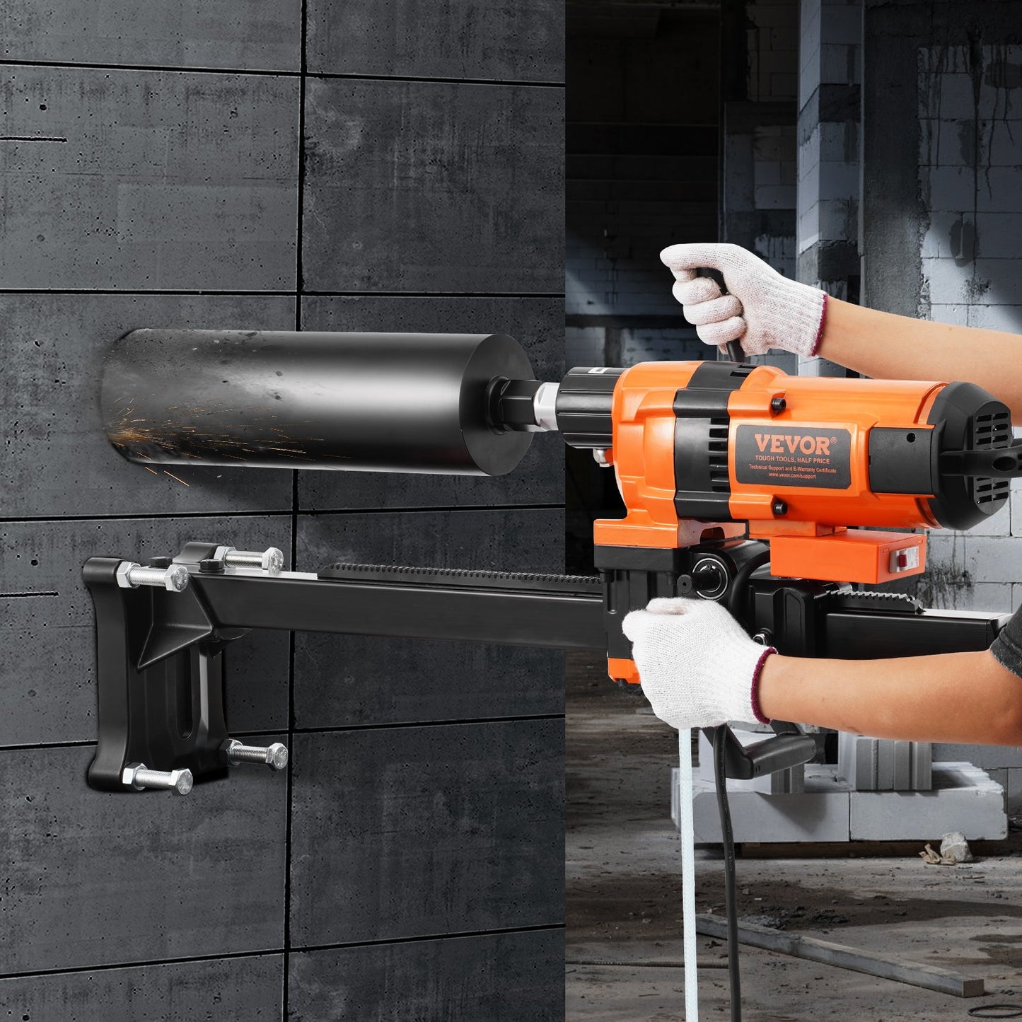 Core Drill Machine 0.8-11.8in Dia 3500W Diamond Core Drill Rig With Stand