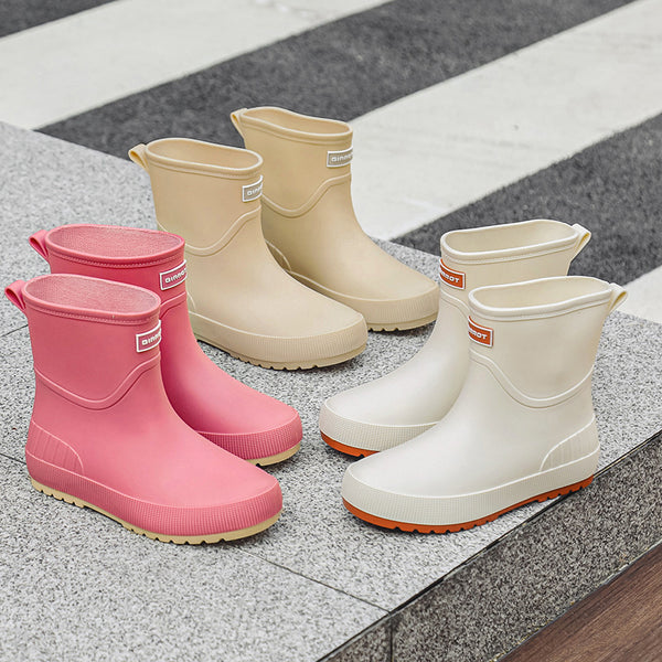Mid-calf Women's Stylish Water Shoes Outdoor Non-slip Adult Rain Boots