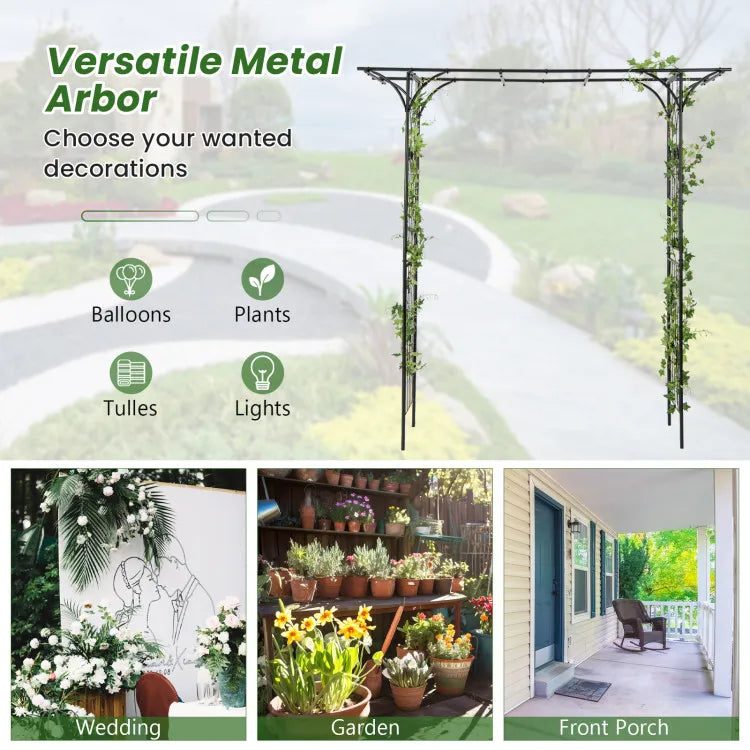 81 Inch Garden Arbor Metal Archway For Climbing Plants