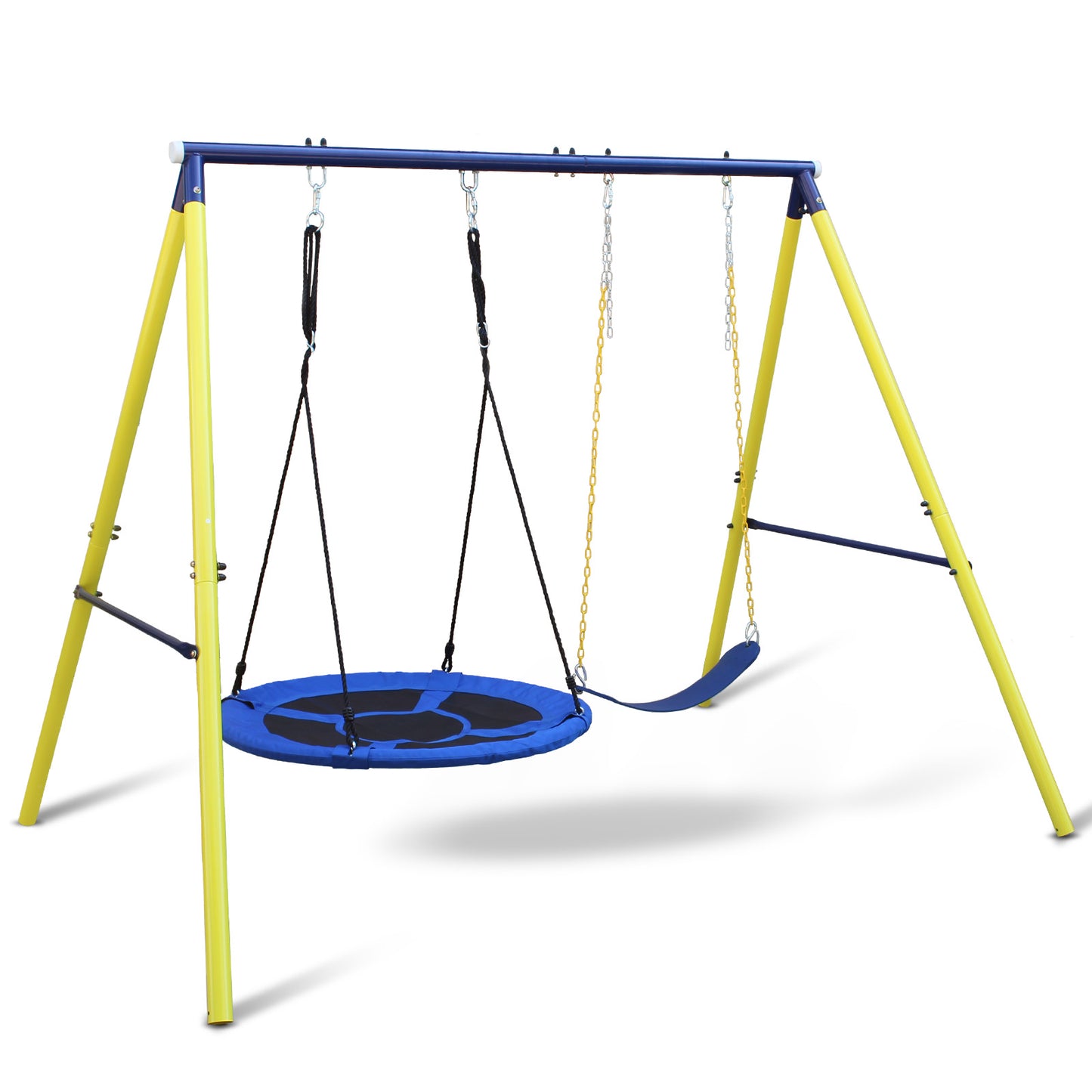 2 In 1 Swing Set With Hammock Swing, Belt Swing For