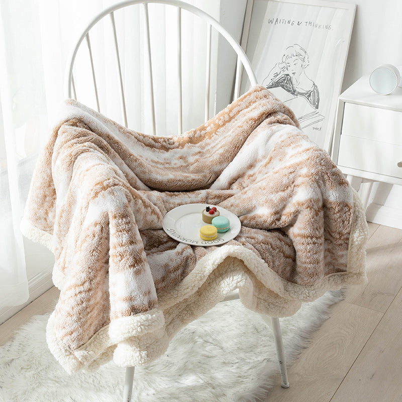 Shu Cotton Velvet Nap Blanket Jacquard Double-sided Thick Lambskin Blanket
