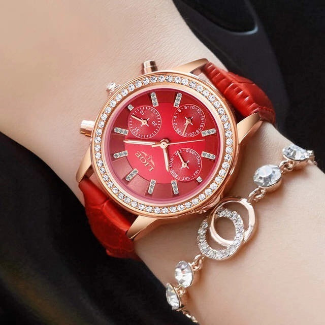 Rhinestone Multifunctional Waterproof Women's Watch