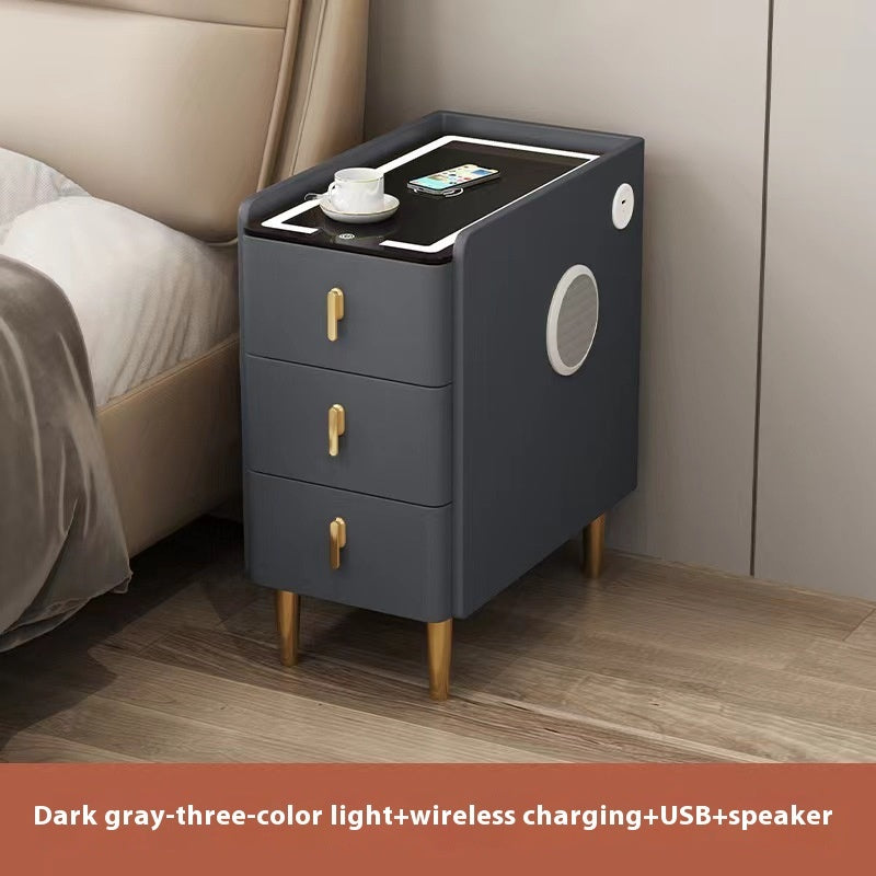 Ultra Narrow Small Smart Bedside Table Modern Simple