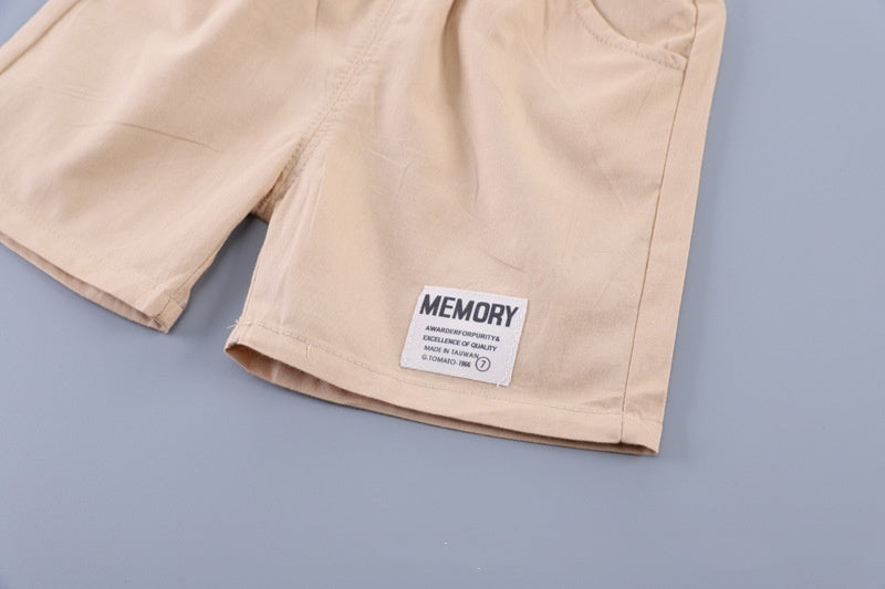 Children's Clothing Summer New Suit Children Cotton Clothes Baby Short Sleeve Shirt