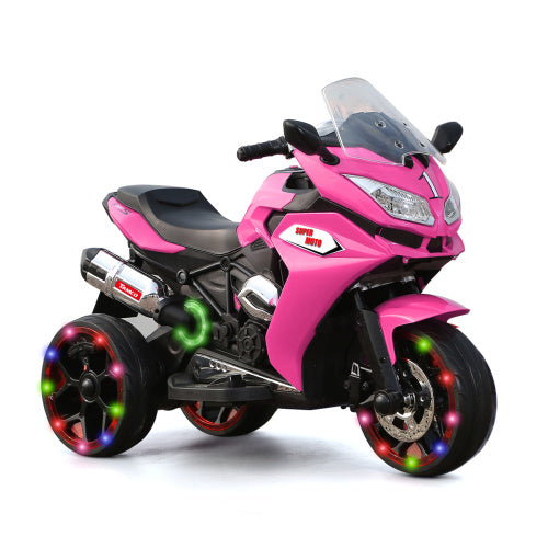 12V Kids Electric Motorcycle ,ride On Motorcycle,Three Lighting Wheels Kids Electric Toys Boys Girls Motorcycle, Children Battery Motor Bikes Rechargeable 3 Wheels Ride On Electric Motorcycle