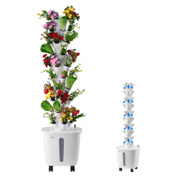 Hydroponic Growing System With Wheel 50 Pods Indoor Hydroponic Tower Garden