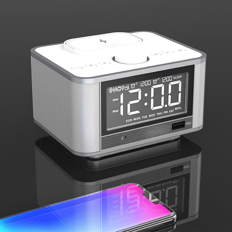 Bluetooth Speaker Wireless Phone Charger Alarm Clock Multi-function