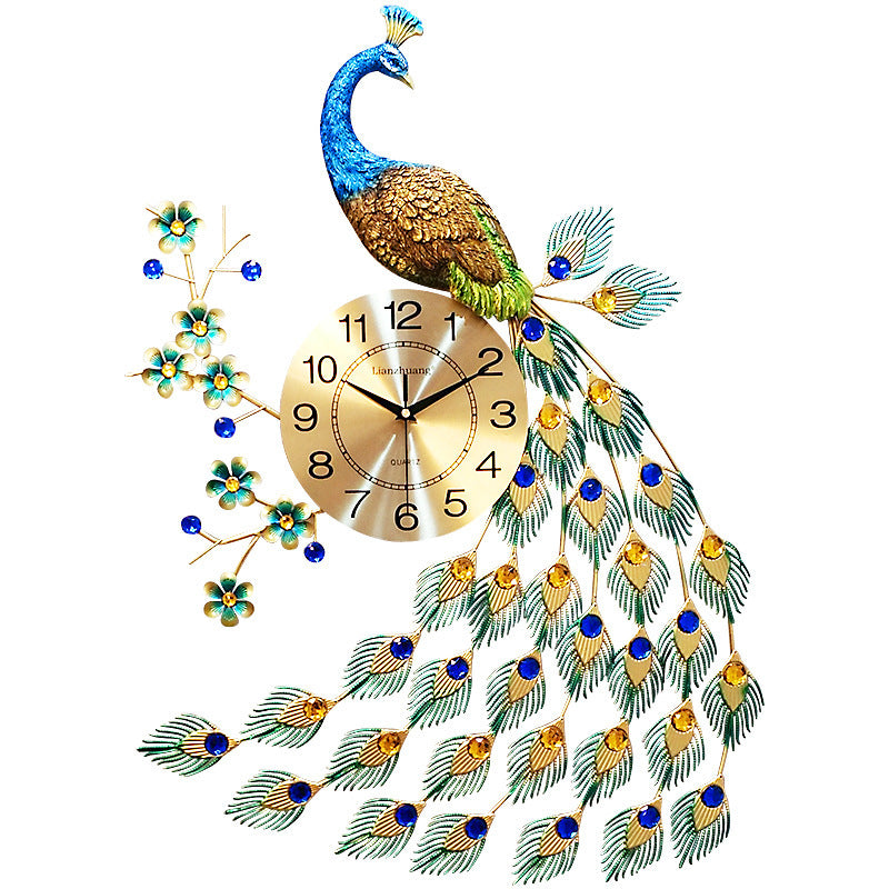 European-style Peacock Wall Clock Living Room Clock