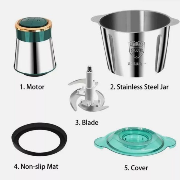 3L Electric Meat Grinder Mincer Mixer Home Blender Mini Food Chopper Processor