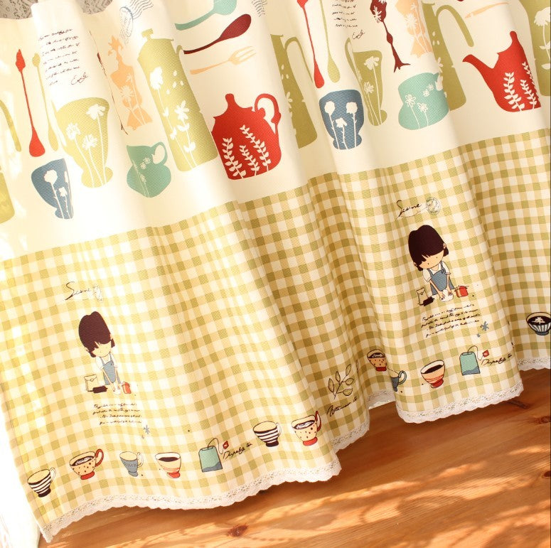 Cotton Cloth Kitchen Curtain Curtain Partition