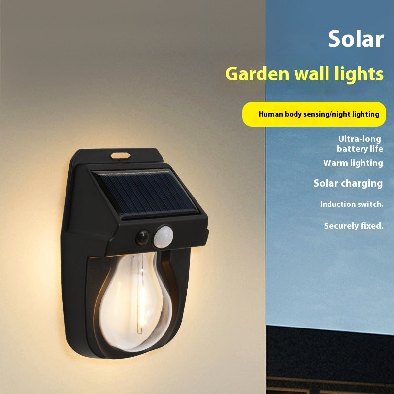 Solar Outdoor Yard Lamp Household Wall Lamp Decorations Arrangement Tungsten Wire Wall Lamp
