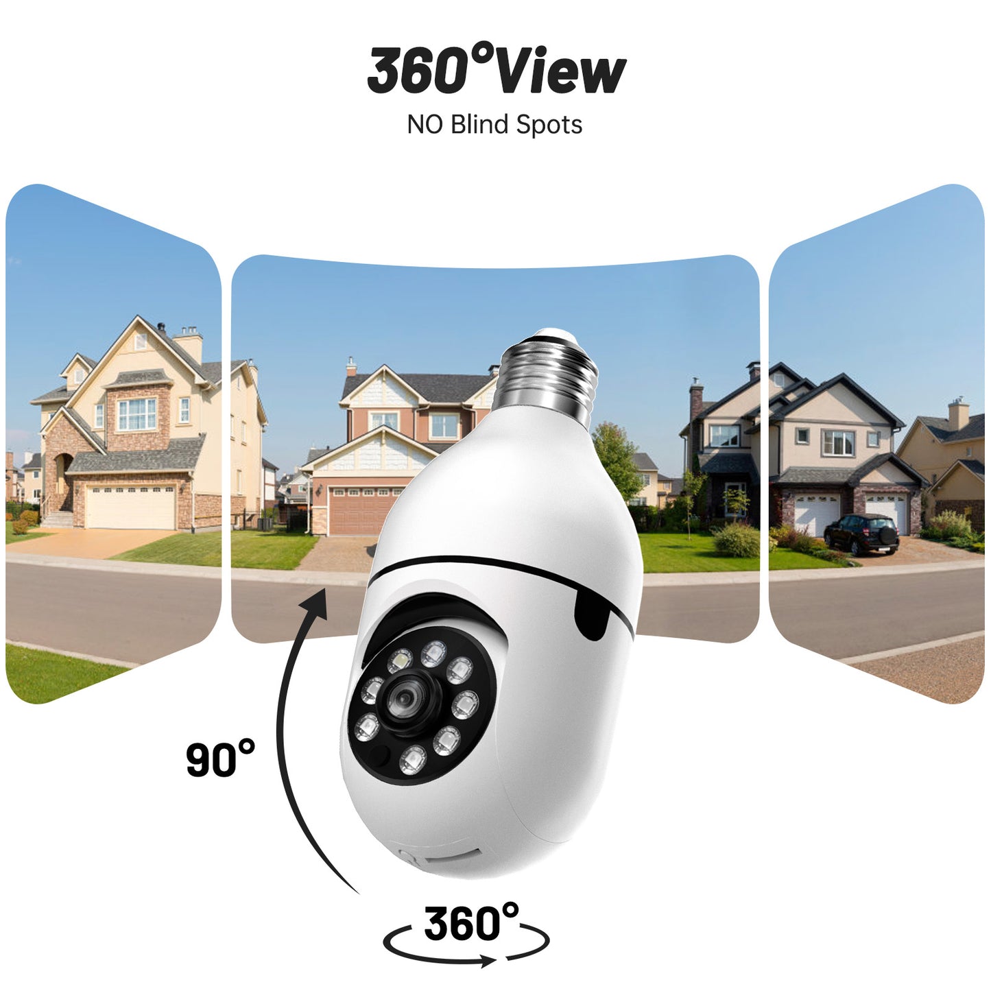WiFi Indoor E27 Network Security Camera 2K Light Bulb Colorful Smart Home Full HD IP Camera 2pcs Set Camera