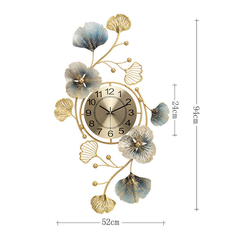 Living Room Restaurant Ideas Ginkgo Leaf Chinese Wall Clock