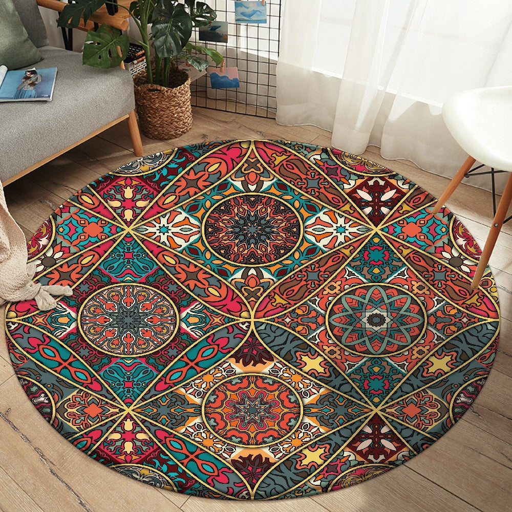 Flannel Carpet Mandala Printed Round
