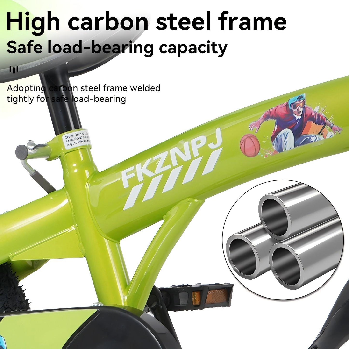 FKZNPJ 18 Inch Sporty Kids Bike With Training Wheels And Stand Adjustable Saddle Suitable For Boys And Girls Aged 5-10 Years Tall Height 45-57 Inches Available In A Variety Of Colors