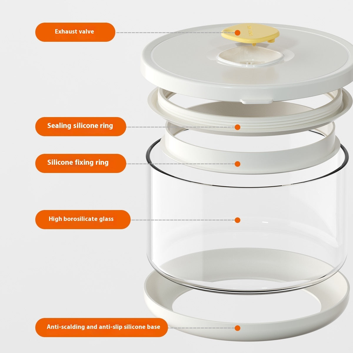 Borosilicate Glass Lunch Box Microwaveable Heating Packing Bento Preservation Compartment