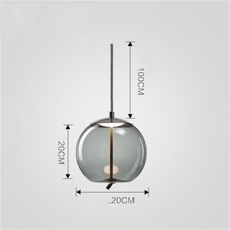 Modern Minimalist Living Room Bar Creative Single Head Glass Chandelier