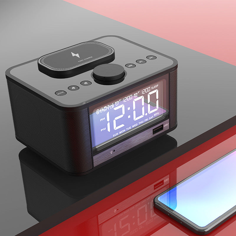 Bluetooth Speaker Wireless Phone Charger Alarm Clock Multi-function