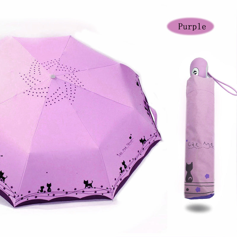 Kitten flower folding umbrella