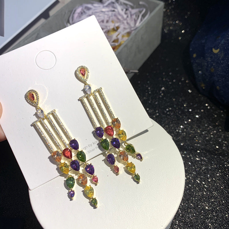 Colorful Micro-set Zircon Earrings