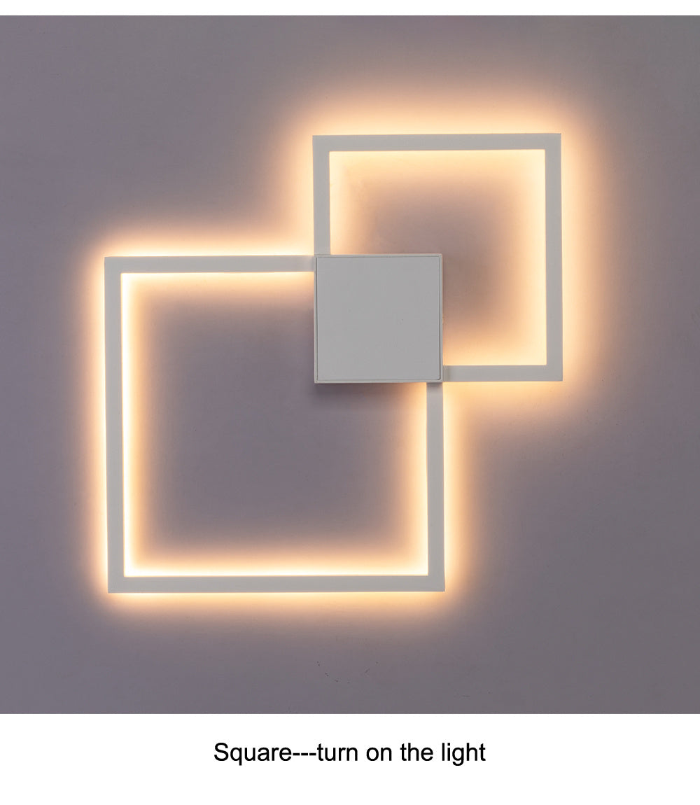 Wall lamp with geometric line shape