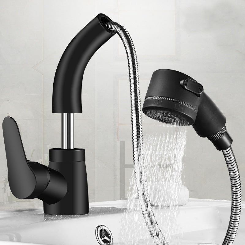 All-copper Pull-out Hot And Cold Face Wash Faucet