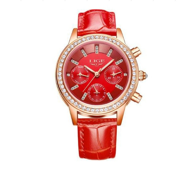 Rhinestone Multifunctional Waterproof Women's Watch