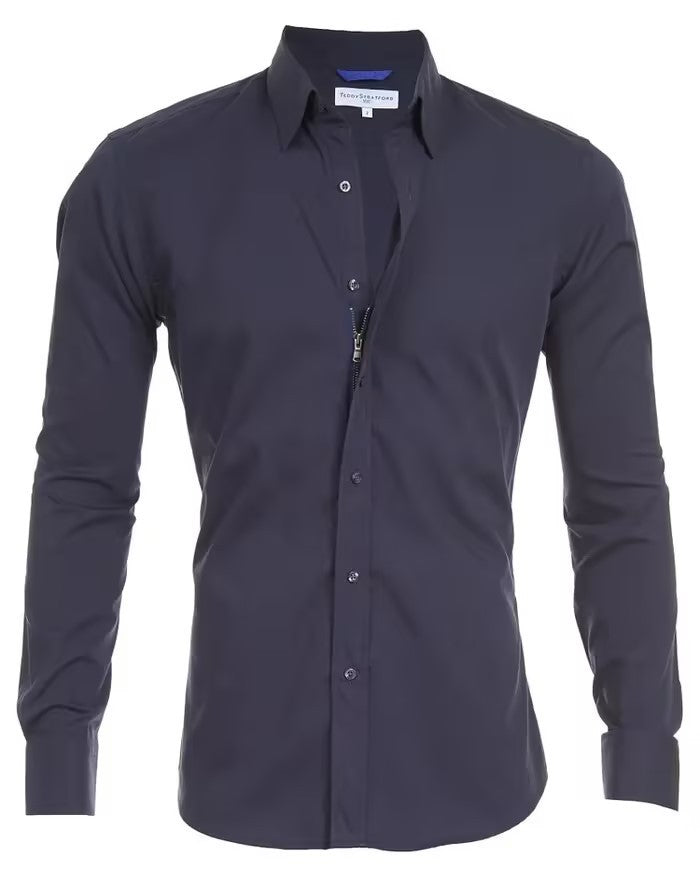 Long sleeve shirt with zip fastening