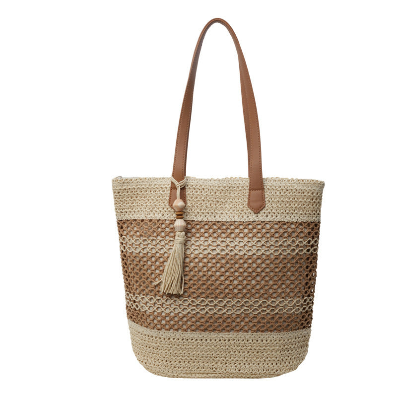 Summer straw shoulder bags