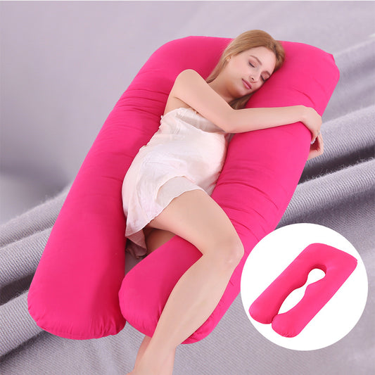 U-shaped Cotton Pregnant Women Pillow Cushion Waist Pillow Multifunctional Waist Support Side Sleeping Pillow Core Pillow