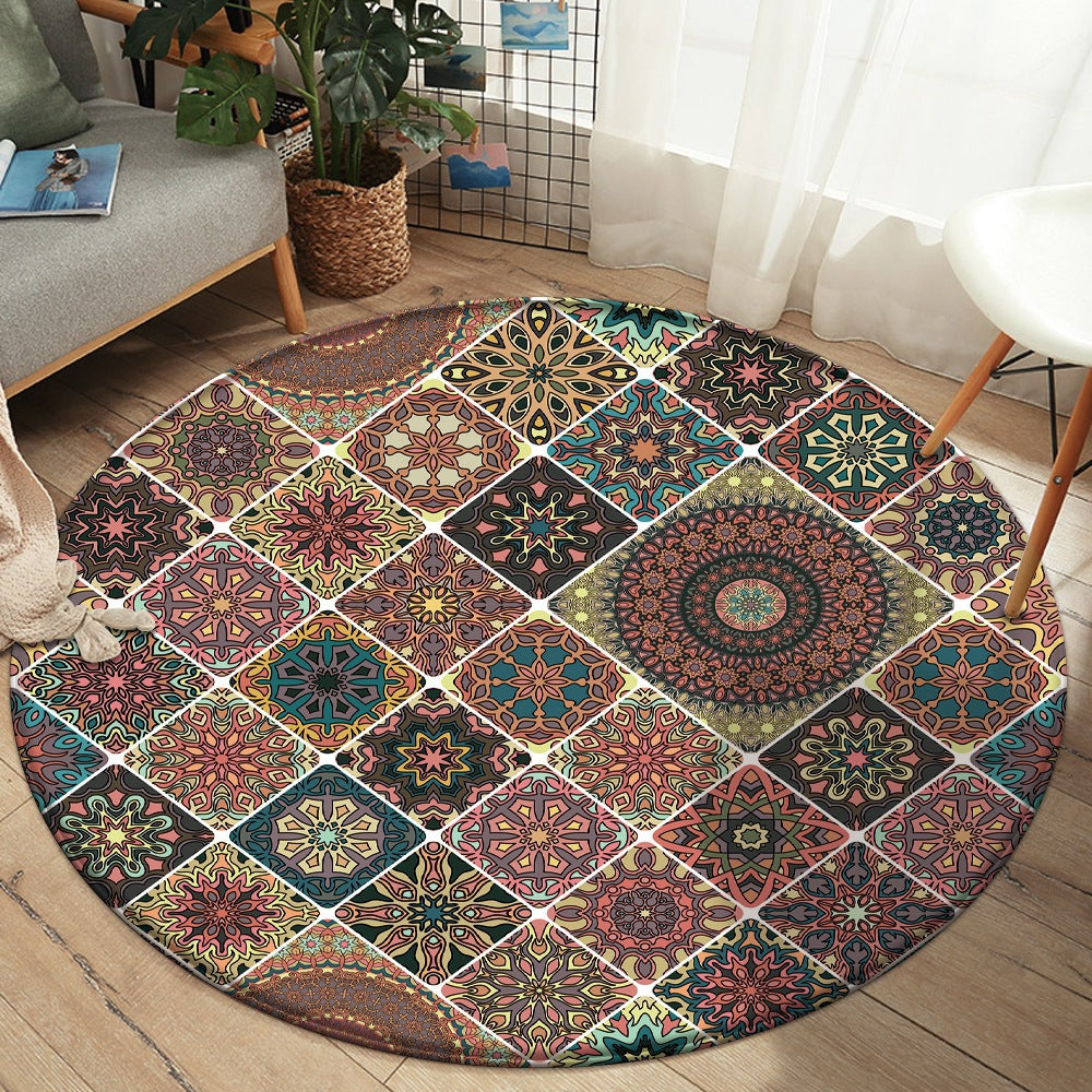 Flannel Carpet Mandala Printed Round