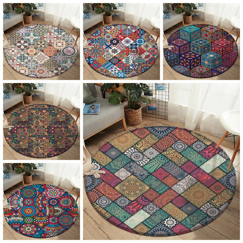 Flannel Carpet Mandala Printed Round