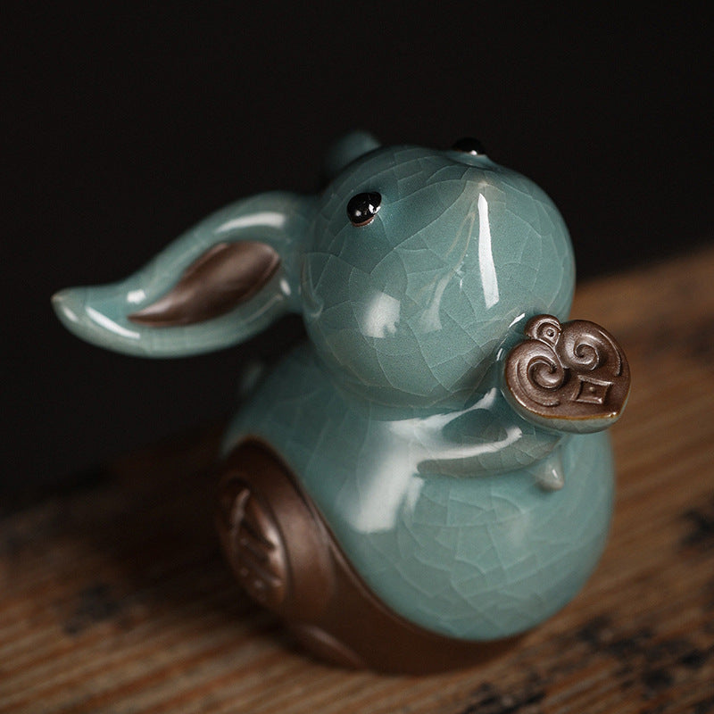 Rabbit Decoration Creative Ceramic Tea Pet Decoration
