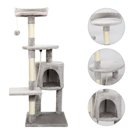 Large 4-story Cat Climbing Frame Cat Scratching Post Kitten Activity Center UK