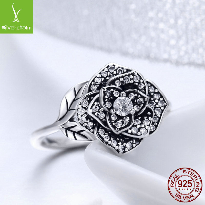 S925 Sterling Silver Ring Women&#039;s Opening Rose