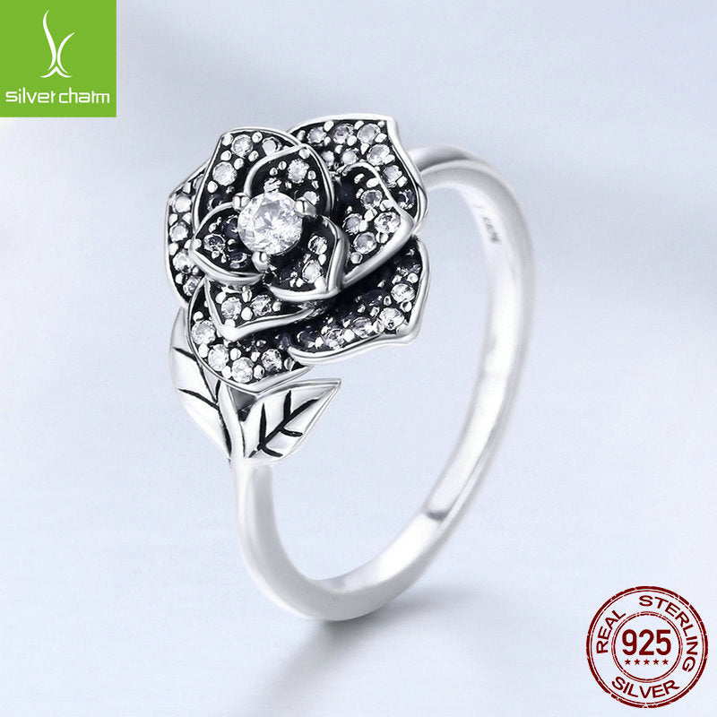 S925 Sterling Silver Ring Women&#039;s Opening Rose