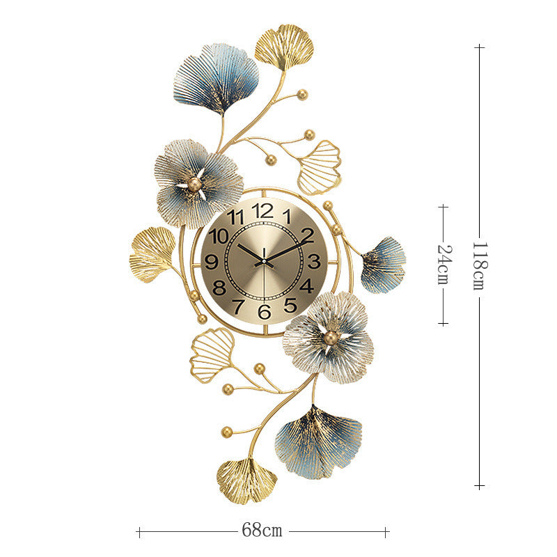 Living Room Restaurant Ideas Ginkgo Leaf Chinese Wall Clock