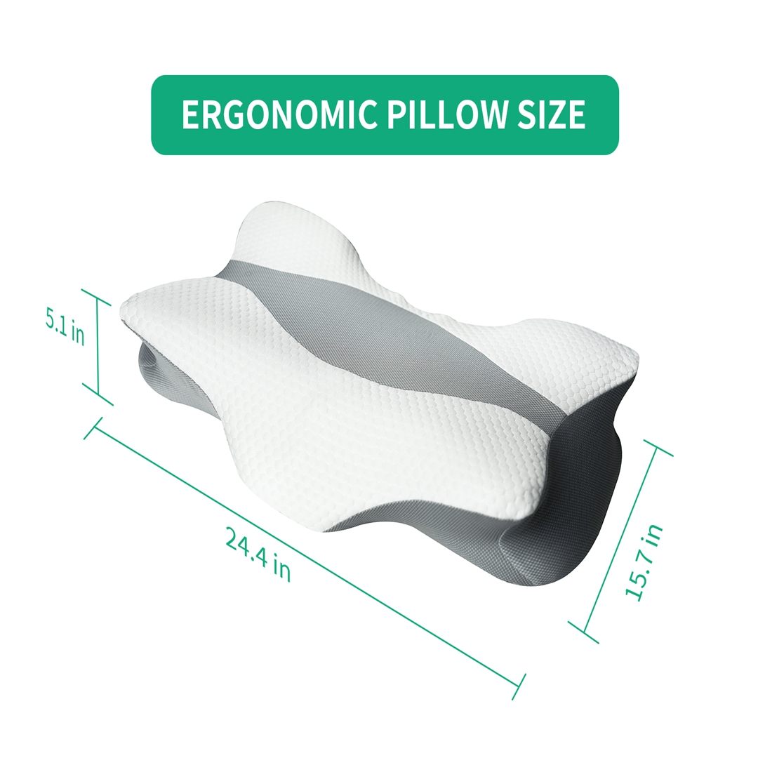 Memory Foam Pillows for Pain Relief Sleeping, Ergonomic Pillow Queen Size