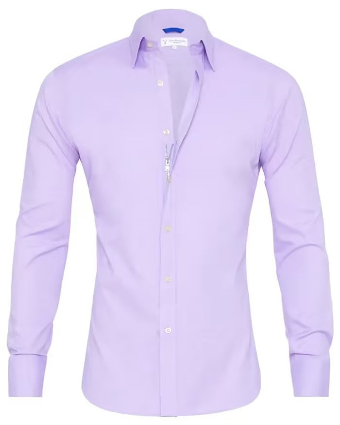 Long sleeve shirt with zip fastening