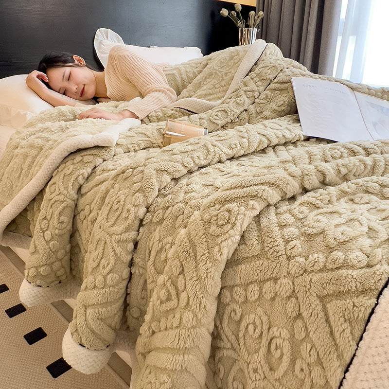Class A Carved Velvet Blanket Double-sided Thick Blanket