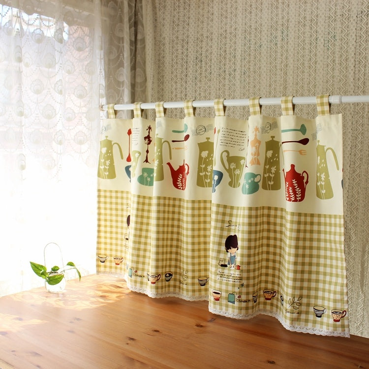 Cotton Cloth Kitchen Curtain Curtain Partition