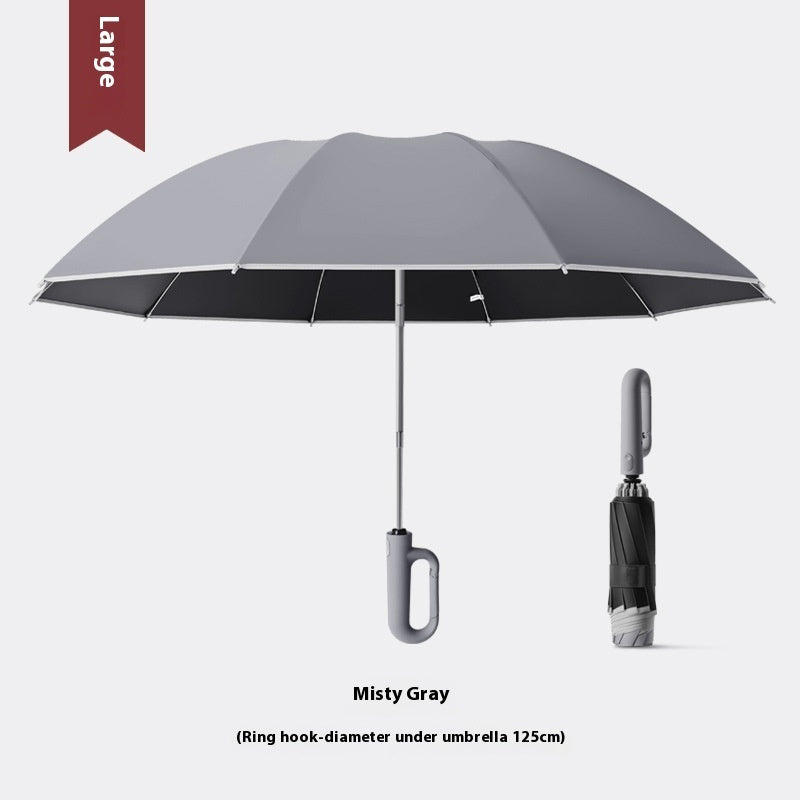 Dual-purpose Automatic Buckle Umbrella Aluminum Bone Folding Business Umbrella