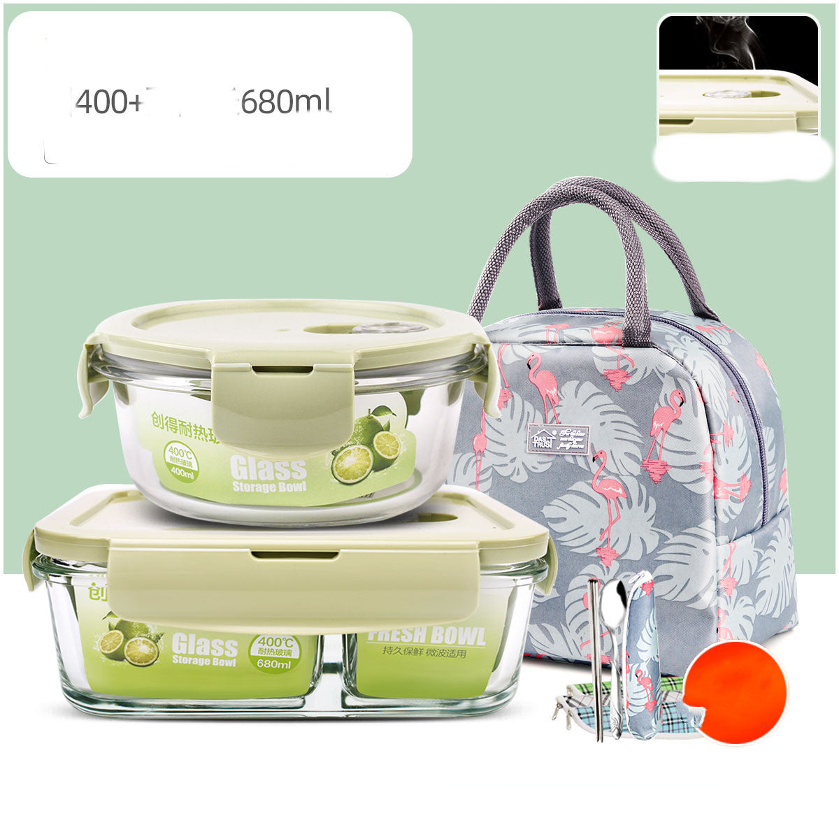 Microwaveable Glass Lunch Box For Office Workers