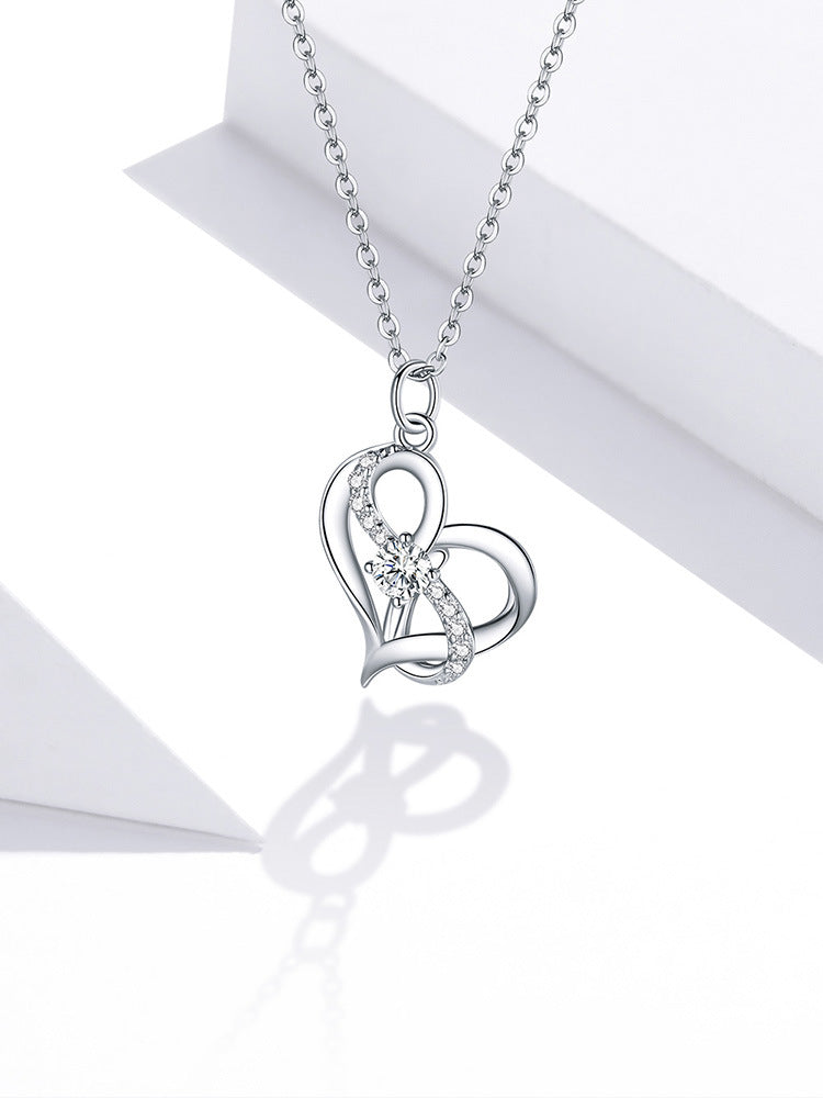 Heart-shaped Buckle Sterling Silver S925 Necklace For Women