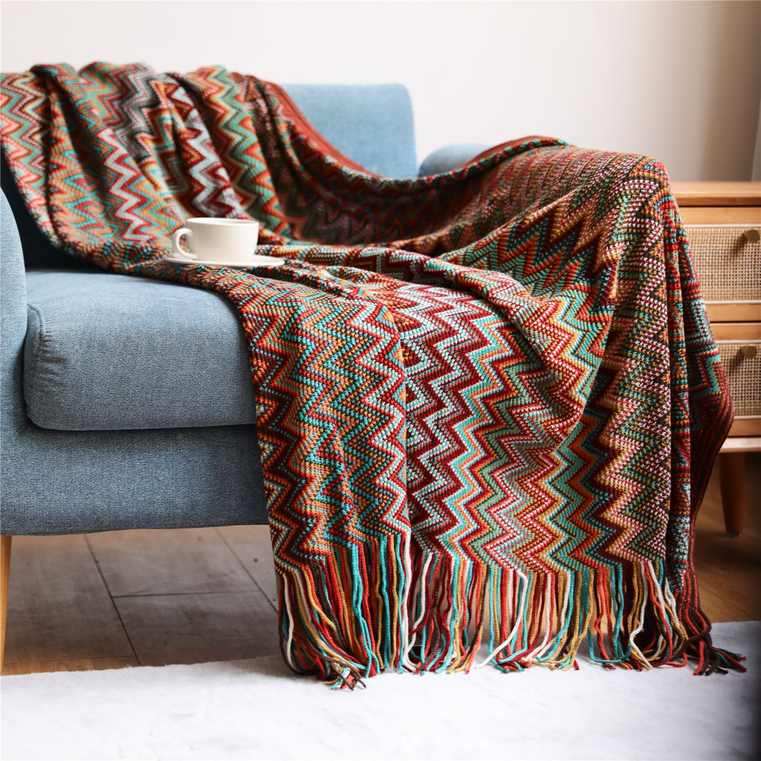 Bohemian Sofa Blanket Cover Blanket Blanket Summer Knitted Blanket Office Nap Blanket Air Conditioning Blanket Blanket